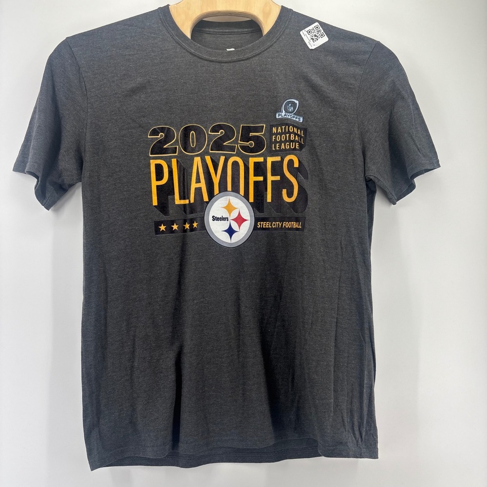 Fanatics Pittsburgh Steelers T-Shirt Mens XL Gray 2025 NFL Playoffs Steel City